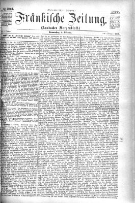 Fränkische Zeitung (Ansbacher Morgenblatt) Donnerstag 4. Oktober 1877