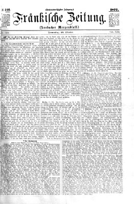 Fränkische Zeitung (Ansbacher Morgenblatt) Donnerstag 18. Oktober 1877