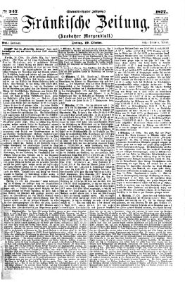 Fränkische Zeitung (Ansbacher Morgenblatt) Freitag 19. Oktober 1877