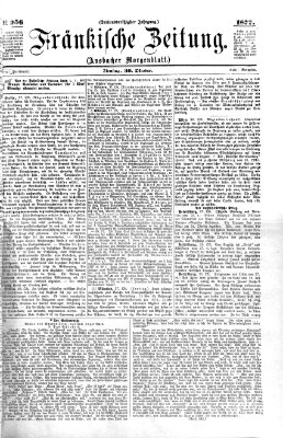 Fränkische Zeitung (Ansbacher Morgenblatt) Dienstag 30. Oktober 1877