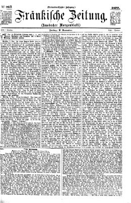 Fränkische Zeitung (Ansbacher Morgenblatt) Freitag 9. November 1877