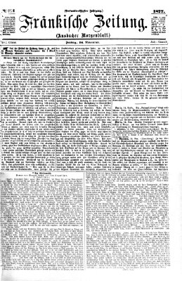 Fränkische Zeitung (Ansbacher Morgenblatt) Freitag 16. November 1877