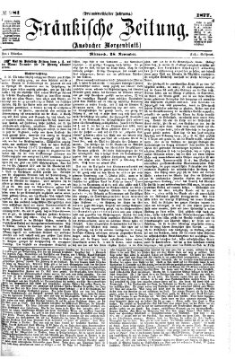 Fränkische Zeitung (Ansbacher Morgenblatt) Mittwoch 28. November 1877