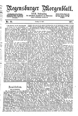 Regensburger Morgenblatt Samstag 21. April 1877