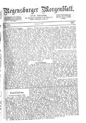 Regensburger Morgenblatt Samstag 12. Mai 1877