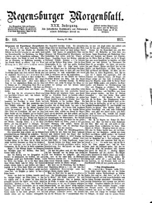 Regensburger Morgenblatt Sonntag 27. Mai 1877