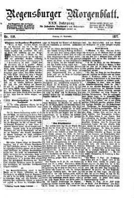 Regensburger Morgenblatt Sonntag 16. September 1877