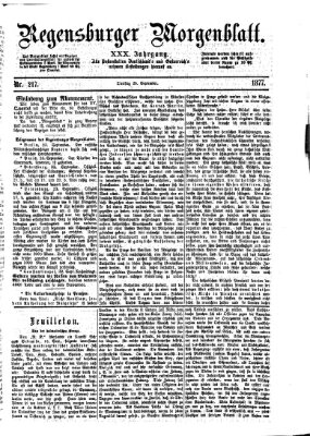 Regensburger Morgenblatt Dienstag 25. September 1877