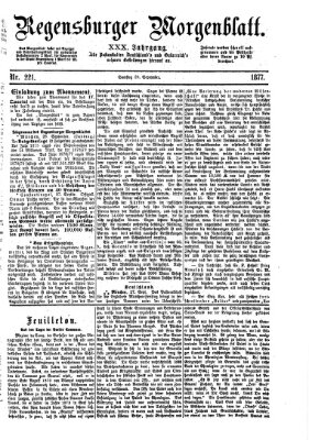 Regensburger Morgenblatt Samstag 29. September 1877