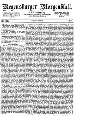 Regensburger Morgenblatt Sonntag 30. September 1877