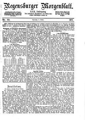 Regensburger Morgenblatt Donnerstag 11. Oktober 1877