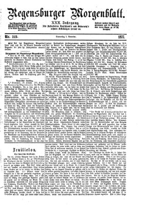 Regensburger Morgenblatt Donnerstag 1. November 1877