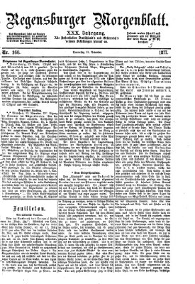 Regensburger Morgenblatt Donnerstag 15. November 1877