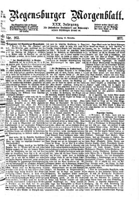 Regensburger Morgenblatt Sonntag 18. November 1877