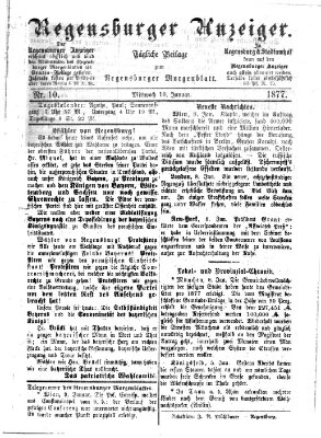 Regensburger Anzeiger Mittwoch 10. Januar 1877