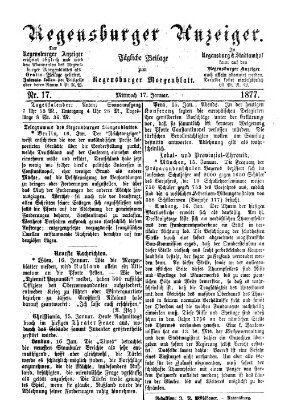 Regensburger Anzeiger Mittwoch 17. Januar 1877