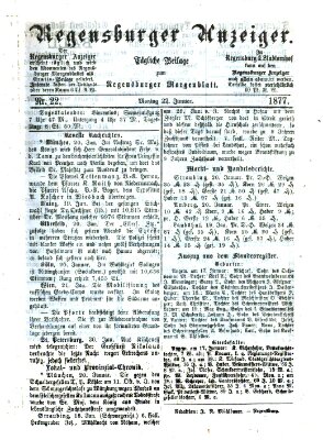 Regensburger Anzeiger Montag 22. Januar 1877