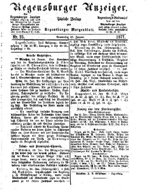 Regensburger Anzeiger Donnerstag 25. Januar 1877