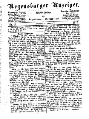 Regensburger Anzeiger Mittwoch 14. Februar 1877