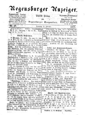 Regensburger Anzeiger Sonntag 18. Februar 1877