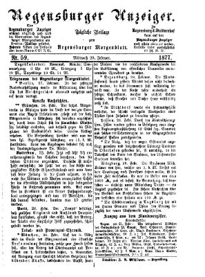 Regensburger Anzeiger Mittwoch 28. Februar 1877