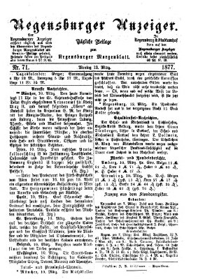 Regensburger Anzeiger Montag 12. März 1877