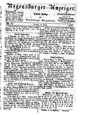 Regensburger Anzeiger Sonntag 18. März 1877