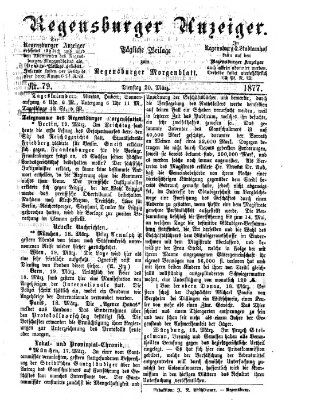 Regensburger Anzeiger Dienstag 20. März 1877