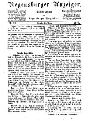 Regensburger Anzeiger Samstag 24. März 1877