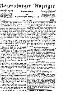 Regensburger Anzeiger Freitag 6. April 1877