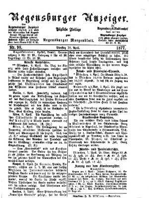 Regensburger Anzeiger Dienstag 10. April 1877