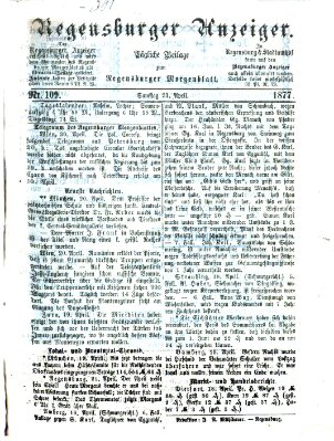 Regensburger Anzeiger Samstag 21. April 1877