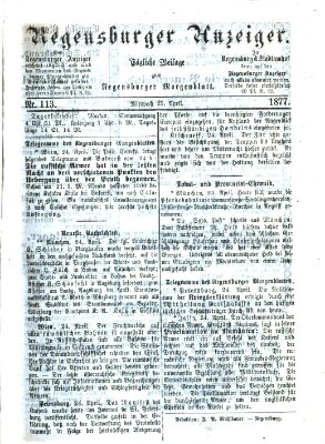 Regensburger Anzeiger Mittwoch 25. April 1877