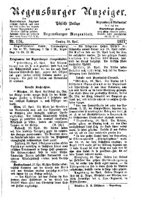 Regensburger Anzeiger Samstag 28. April 1877