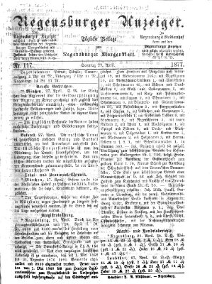 Regensburger Anzeiger Sonntag 29. April 1877