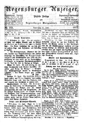 Regensburger Anzeiger Donnerstag 21. Juni 1877