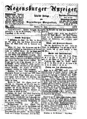 Regensburger Anzeiger Montag 25. Juni 1877