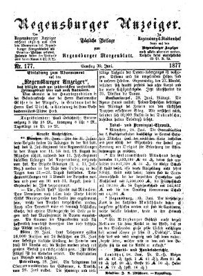 Regensburger Anzeiger Samstag 30. Juni 1877