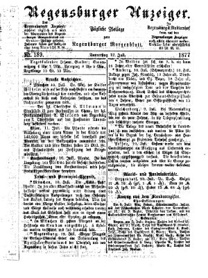 Regensburger Anzeiger Donnerstag 12. Juli 1877