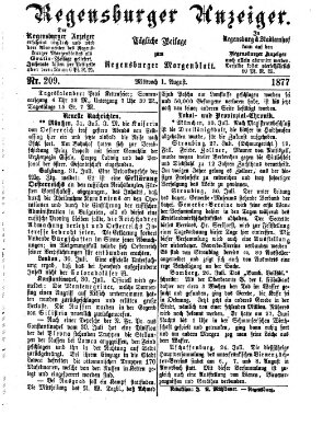 Regensburger Anzeiger Mittwoch 1. August 1877