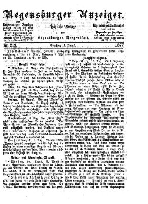 Regensburger Anzeiger Samstag 11. August 1877