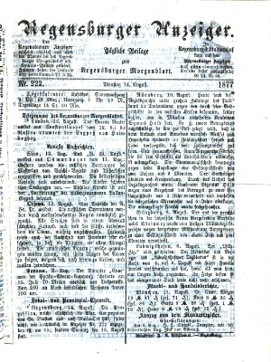 Regensburger Anzeiger Dienstag 14. August 1877