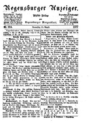 Regensburger Anzeiger Donnerstag 16. August 1877