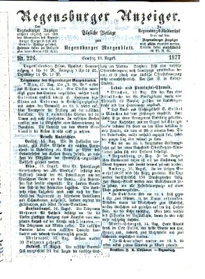 Regensburger Anzeiger Samstag 18. August 1877