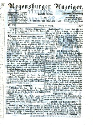 Regensburger Anzeiger Samstag 25. August 1877