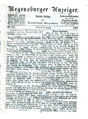 Regensburger Anzeiger Mittwoch 29. August 1877