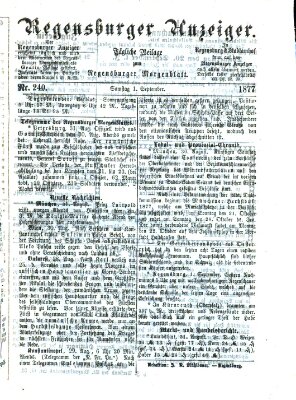 Regensburger Anzeiger Samstag 1. September 1877