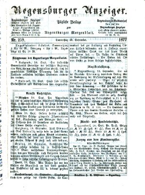 Regensburger Anzeiger Donnerstag 20. September 1877