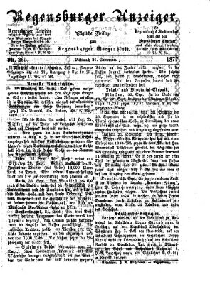 Regensburger Anzeiger Mittwoch 26. September 1877