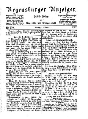 Regensburger Anzeiger Montag 1. Oktober 1877